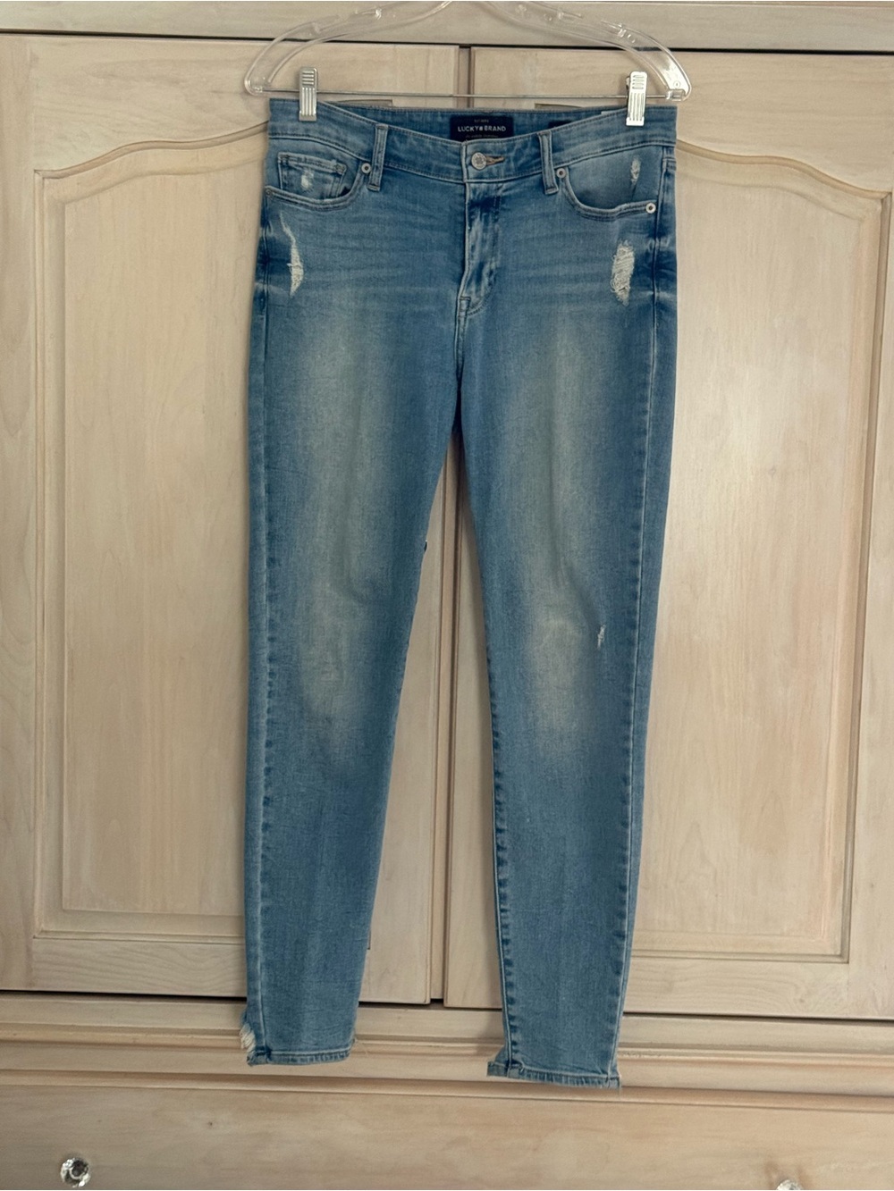 Lucky Brand Ava Super Skinny Light Wash Distressed Jeans